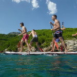 Teams going at the SUP race