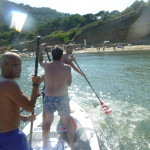 On board the Stand up paddleboard with the team